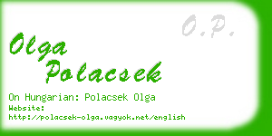 olga polacsek business card